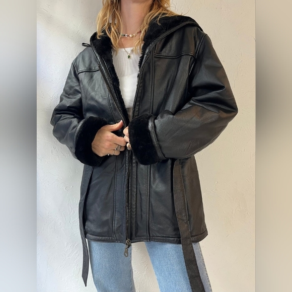 WOMANS WILSONS LEATHER GENUINE LEATHER JACKET WITH FAUX FUR LINING - Picture 3 of 7